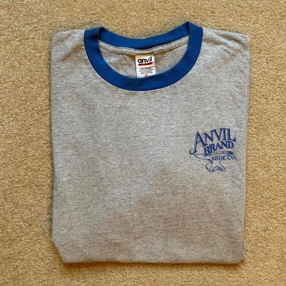 Other - Vtg Anvil‎ Brand Promo Ringer T-Shirt XL Retro